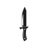 Black knife with a silver handle. The knife is sharp and pointed. It is a symbol of danger vector