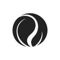 Black and white circle with a white line in the middle. The circle is the shape of a yin vector