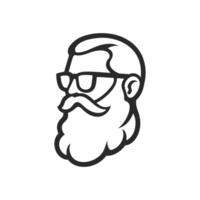 Man with a beard and glasses is the main focus of the image. The man is wearing glasses vector