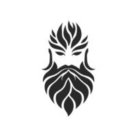 Man with a beard and a beard design. The beard design is a tree with leaves vector