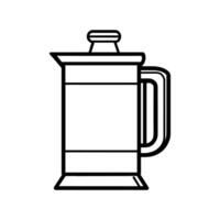 Coffee pot with a lid on top. The lid is closed vector