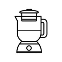 Black and white drawing of a blender. The blender is a simple design with a black handle vector
