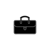 Black briefcase with a silver handle. It is a briefcase vector