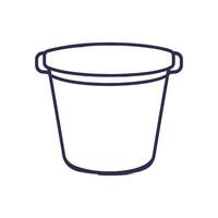 Blue bucket with a handle. It is a simple drawing of a bucket vector