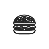 Simple drawing of a hamburger with two slices of bread and a piece of meat in the middle vector