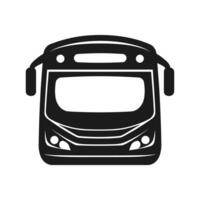 Bus is shown in black and white. The bus is a large vehicle with a long body and a large window vector