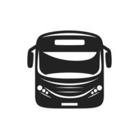 Bus icon on white background, black and white vector