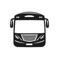 Black bus with a white background. The bus is a symbol of public transportation vector