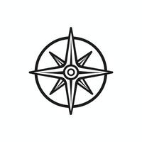 Compass is drawn in black and white. The compass is a symbol of direction and guidance vector