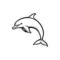 Dolphin jumping illustration isolated on white background vector