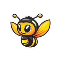 A cartoon bee with a big smile vector