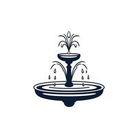 Fountain with water coming out of it. The water is falling in a circular pattern vector