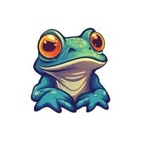 A cartoon frog with big eyes vector