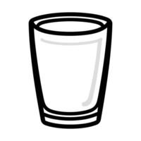 A glass of water is shown in a black and white drawing vector