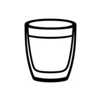 Glass cup with a handle. The cup is empty. The cup is a simple design vector
