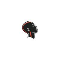 Black and red head with a red line on the neck. The head is the main focus of the image vector