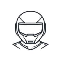 Helmet with a visor and a black and white color scheme. The helmet is designed to look futuristic vector