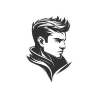 Man with a beard and short hair is wearing a jacket. He has a serious expression on his face vector