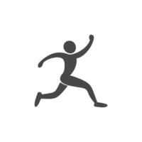 A black and white silhouette of a man running vector
