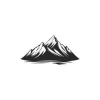Mountain range with a lake in the foreground. The mountains are covered in snow vector