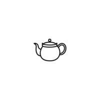 White tea pot with a lid. The lid is closed. The pot is sitting on a white background vector