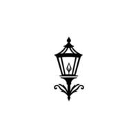 Black and white lamp with a light on it. The lamp is the main focus of the image vector