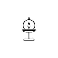 Candle is lit on a white stand, creating a warm and inviting atmosphere. The flame flickers gently vector