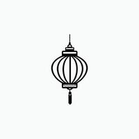 White and black lantern with a string hanging from it. The lantern is a symbol of light and hope vector