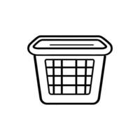 Black and white image of a trash can. The trash can is empty and has a lid on top vector