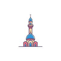 Tall building with a blue dome and a cross on top. The building is a mosque vector