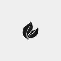 Leafy symbol with a black outline. The leafy symbol is surrounded by a white background vector