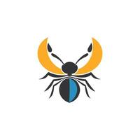 A black and yellow bug logo vector