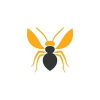 A black and yellow insect logo vector