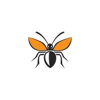 A black and orange bug logo vector