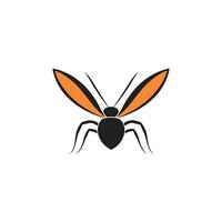 A black and orange bug logo vector