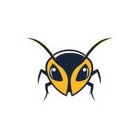 A yellow and black bug with large eyes vector