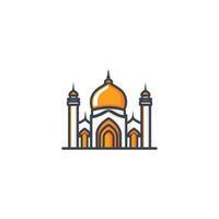Large, ornate building with a dome on top. The building is located in a foreign country vector