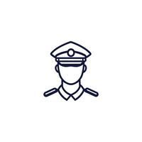 Man in a military uniform is wearing a hat and a badge vector