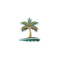 A palm tree logo with a green and yellow color scheme vector