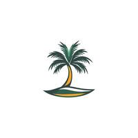 Palm tree is the main focus of this image. The tree is surrounded by a white background vector