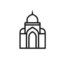 Large building with a dome on top. The building is in a foreign language vector