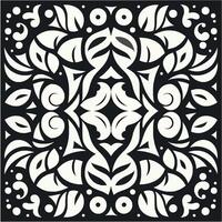 Elegant Black and White Floral Pattern with Intricate Design vector