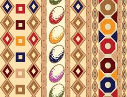 A dynamic and colorful geometric pattern with bold, contrasting shapes like squares, triangles, and circles. The vivid colors and clean lines create a striking, energetic design, perfect for modern vector