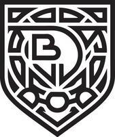 Letter logo with text BD, the text BD is centered inside the shield. vector