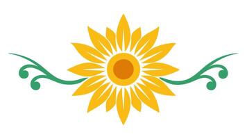 Sunflower Heading Ornament Design Elements for Floral and Decorative Use vector