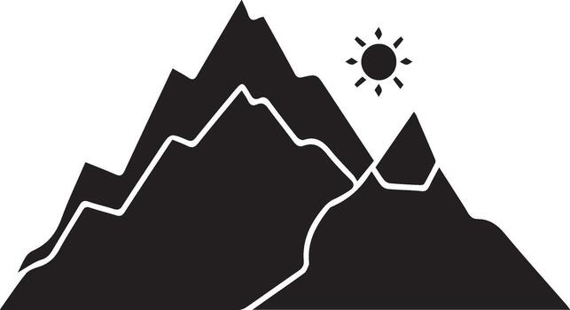 Mountain solid illustration vector