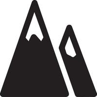 Mountain black and white icon with ice on the top vector