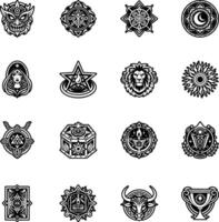 A solid style icon of arcane sigil symbol vector
