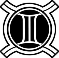 A filled style icon of gemini twins symbol vector
