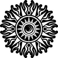 Sun symbol in solid style vector